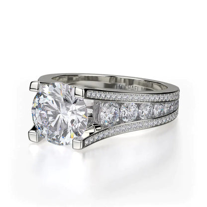 Michael M Pave Round Engagement Ring