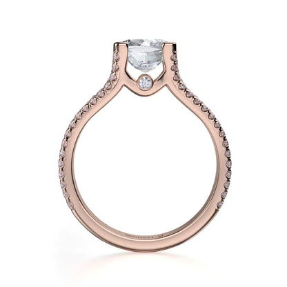 Michael M Prong Cushion Engagement Ring
