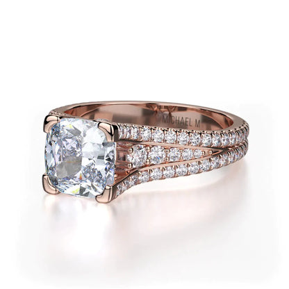 Michael M Prong Cushion Engagement Ring