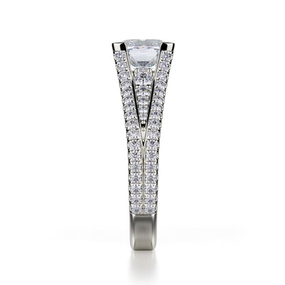 Michael M Prong Cushion Engagement Ring