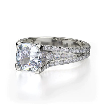 Michael M Prong Cushion Engagement Ring