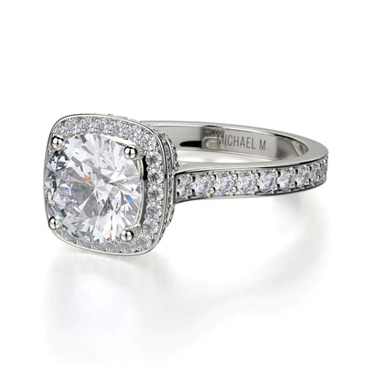 Michael M Pave Round Engagement Ring