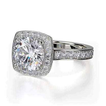 Michael M Bezel Round Engagement Ring