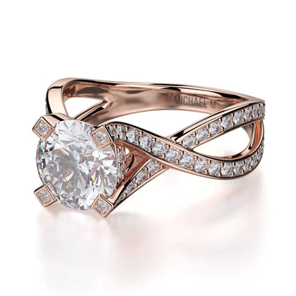 Michael M Pave Round Engagement Ring