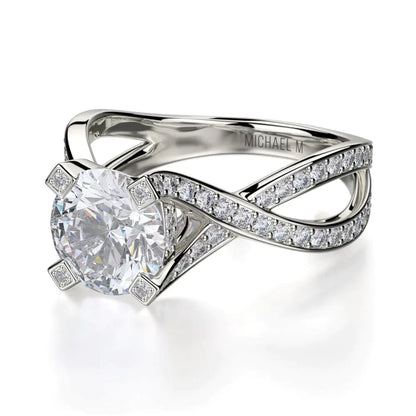 Michael M Pave Round Engagement Ring