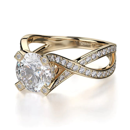 Michael M Pave Round Engagement Ring