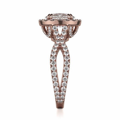 Michael M Prong Oval Engagement Ring