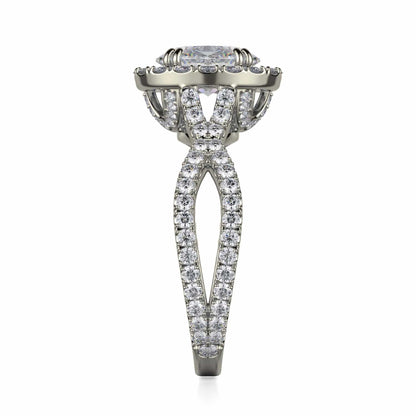 Michael M Prong Oval Engagement Ring