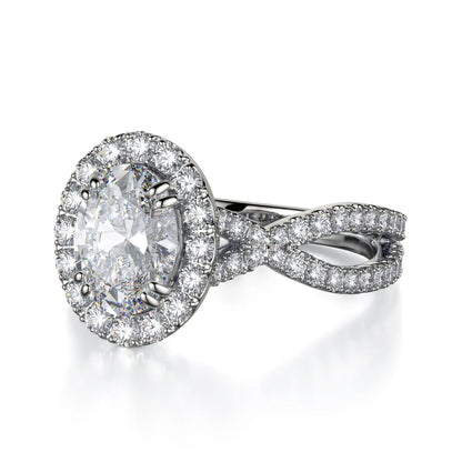 Michael M Prong Oval Engagement Ring