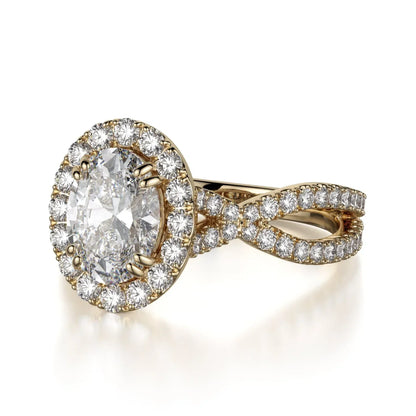 Michael M Prong Oval Engagement Ring