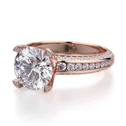 Michael M Pave Round Engagement Ring