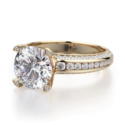 Michael M Pave Round Engagement Ring