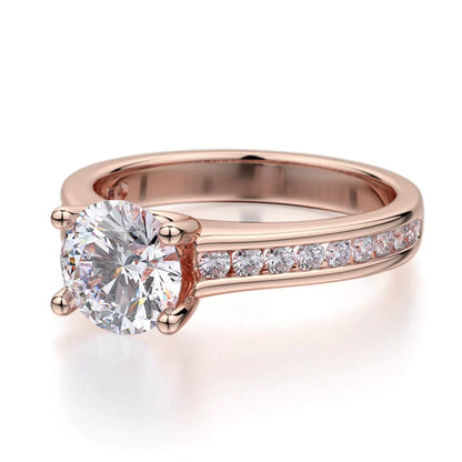 Michael M Center Stone Prong Round Engagement Ring