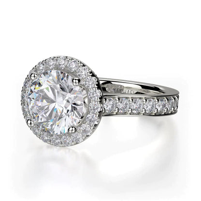 Michael M Pave Round Engagement Ring