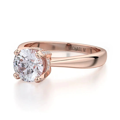 Michael M Pave Round Engagement Ring