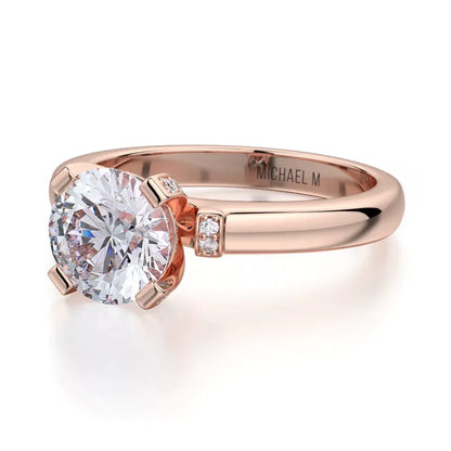 Michael M Pave Round Engagement Ring