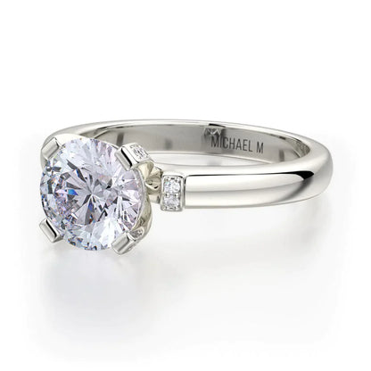 Michael M Pave Round Engagement Ring