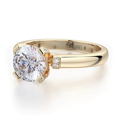 Michael M Pave Round Engagement Ring