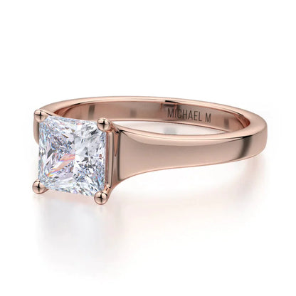 Michael M Pave Princess Engagement Ring