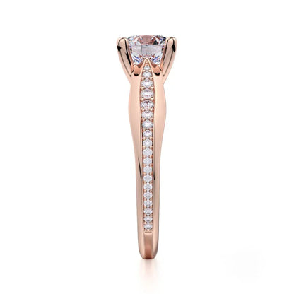 Michael M Pave Round Engagement Ring