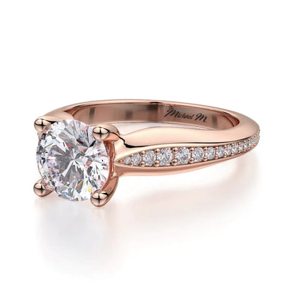 Michael M Pave Round Engagement Ring
