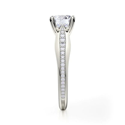 Michael M Pave Round Engagement Ring