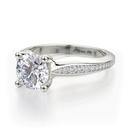 Michael M Pave Round Engagement Ring