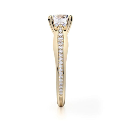 Michael M Pave Round Engagement Ring