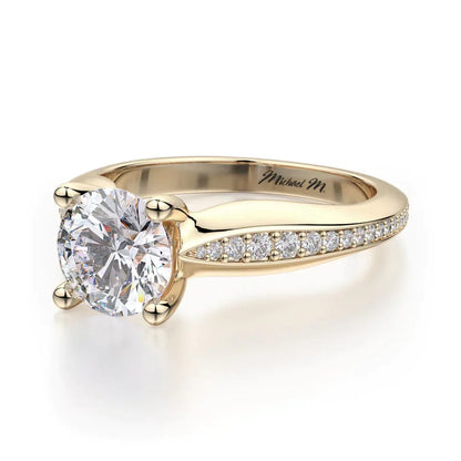Michael M Pave Round Engagement Ring