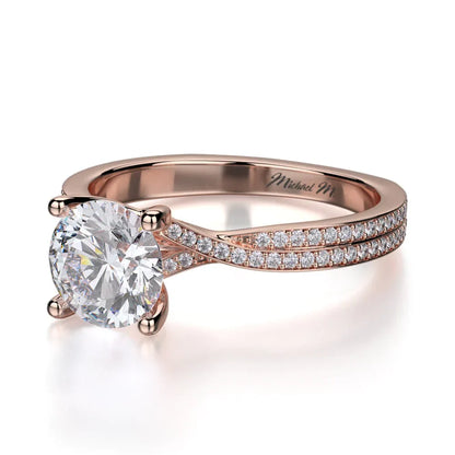 Michael M Center Stone Prong Round Engagement Ring
