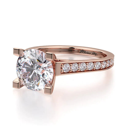 Michael M Pave Round Engagement Ring