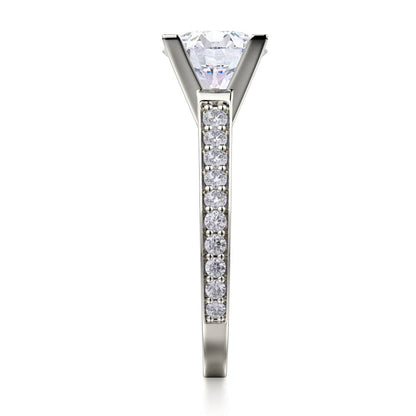Michael M Pave Round Engagement Ring