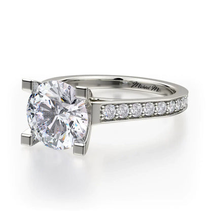 Michael M Pave Round Engagement Ring