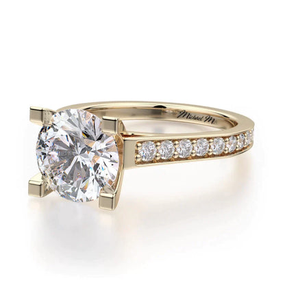 Michael M Pave Round Engagement Ring