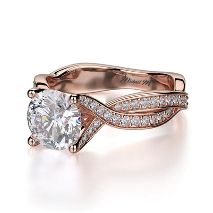 Michael M Pave Round Engagement Ring