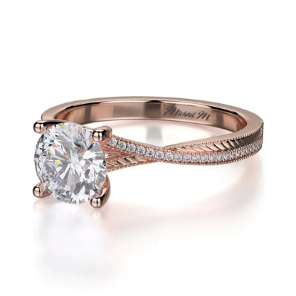 Michael M Pave Round Engagement Ring