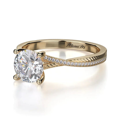 Michael M Pave Round Engagement Ring