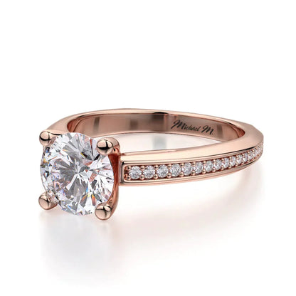 Michael M Pave Round Engagement Ring
