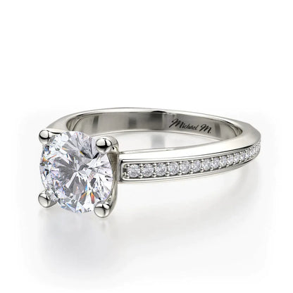 Michael M Pave Round Engagement Ring