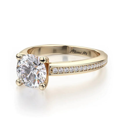 Michael M Pave Round Engagement Ring