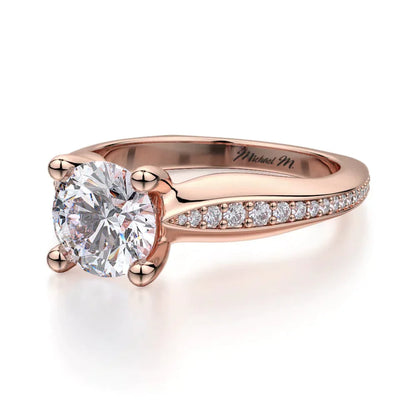 Michael M Pave Round Engagement Ring