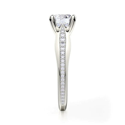 Michael M Pave Round Engagement Ring