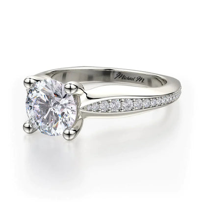 Michael M Pave Round Engagement Ring