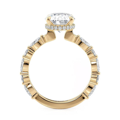 Michael M Hidden Halo Oval Engagement Ring