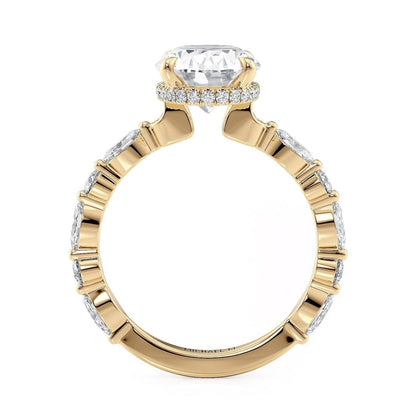 Michael M Hidden Halo Oval Engagement Ring
