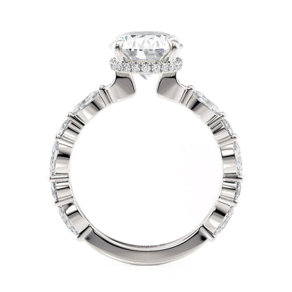 Michael M Hidden Halo Oval Engagement Ring