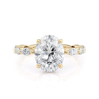 Michael M Hidden Halo Oval Engagement Ring