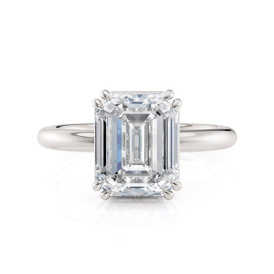 Michael M Hidden Halo Emerald Engagement Ring