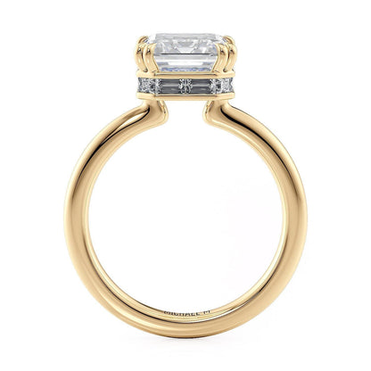 Michael M Hidden Halo Emerald Engagement Ring