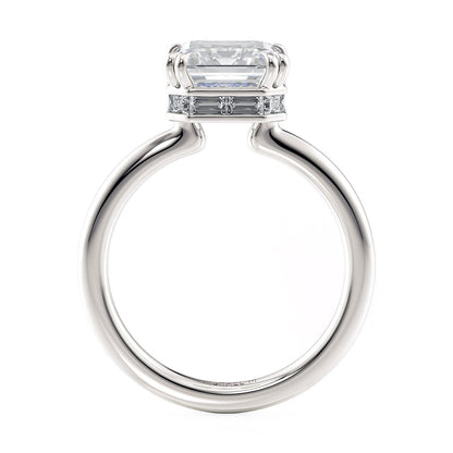 Michael M Hidden Halo Emerald Engagement Ring
